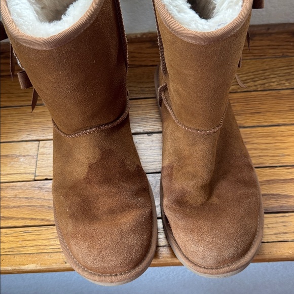 Koolaburra by UGG Suede Bow Tall Boots Victoria Chestnut SIZE US 9 - Picture 2 of 7